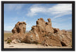 riesige Felsbrocken in der Wüste auf Leinwandbild gerahmt Größe 60x40