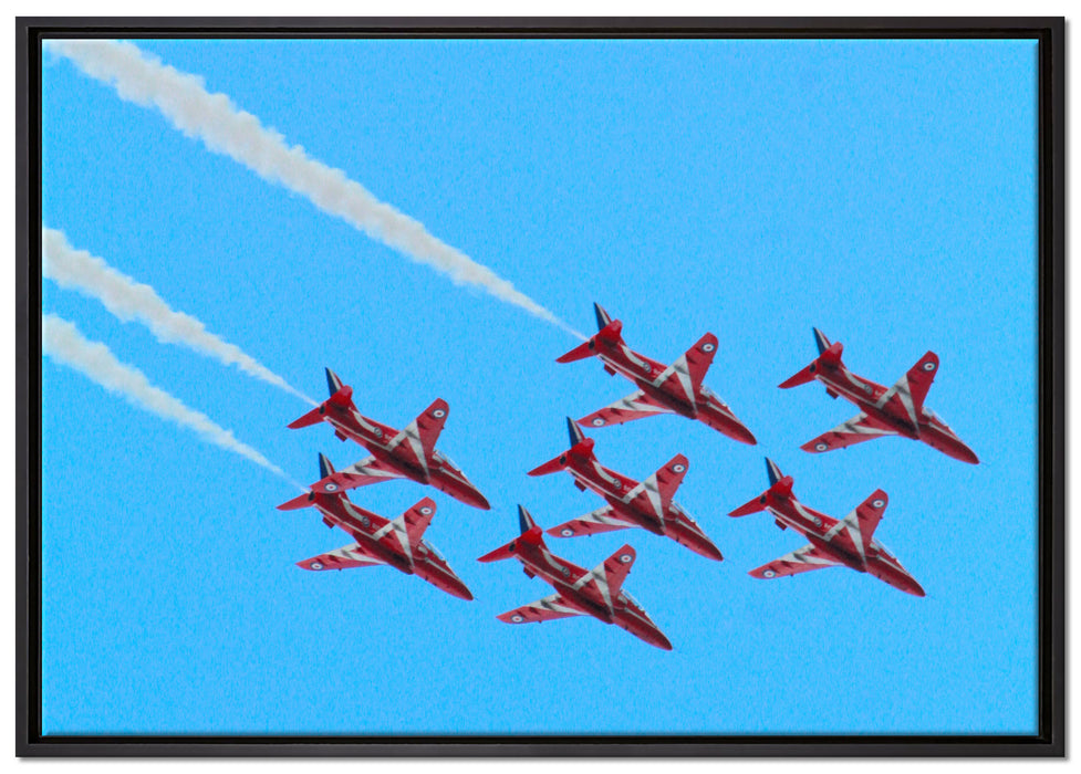 rote Staffelflieger auf Leinwandbild gerahmt Größe 100x70