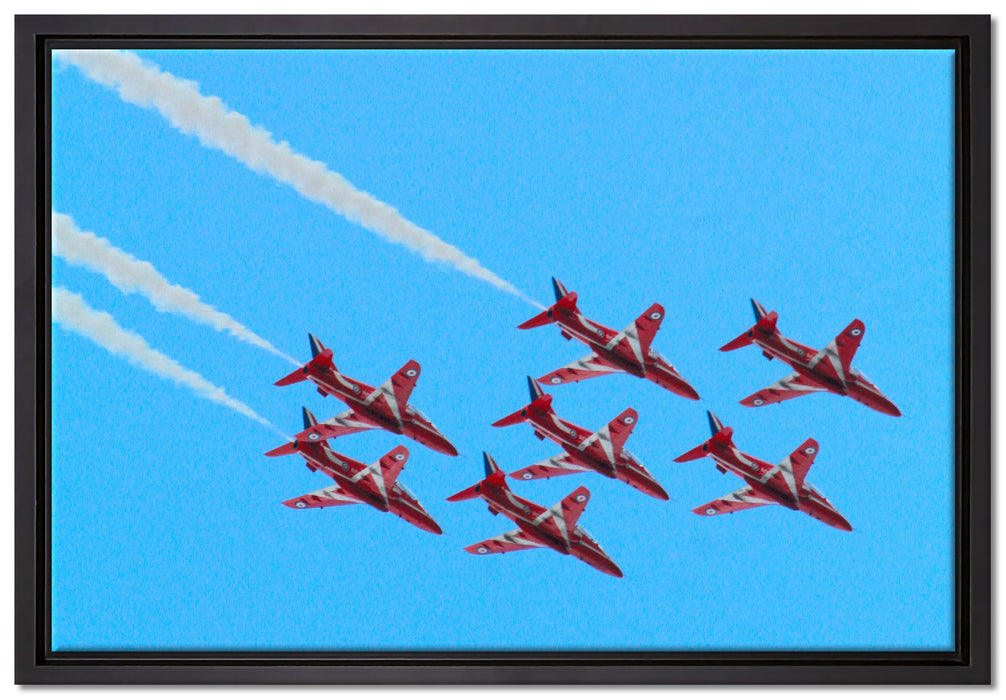 rote Staffelflieger auf Leinwandbild gerahmt Größe 60x40