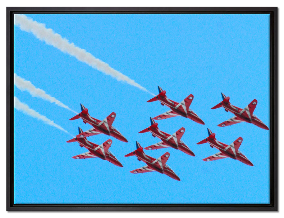 rote Staffelflieger auf Leinwandbild gerahmt Größe 80x60