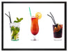 fruchtig frische Cocktails auf Leinwandbild gerahmt Größe 80x60