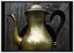 stilvolle alte Teekanne aus Metall auf Leinwandbild gerahmt Größe 100x70