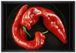 scharfe Chilischoten auf Leinwandbild gerahmt Größe 60x40