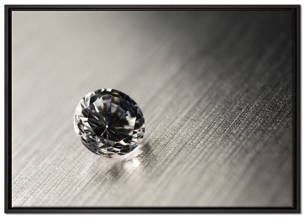 kleiner reiner Diamant auf Leinwandbild gerahmt Größe 100x70