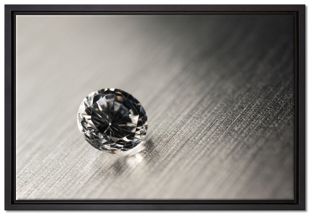kleiner reiner Diamant auf Leinwandbild gerahmt Größe 60x40