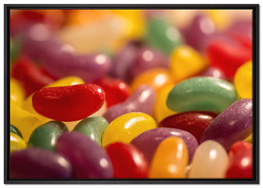 bunte Süßigkeiten auf Leinwandbild gerahmt Größe 100x70
