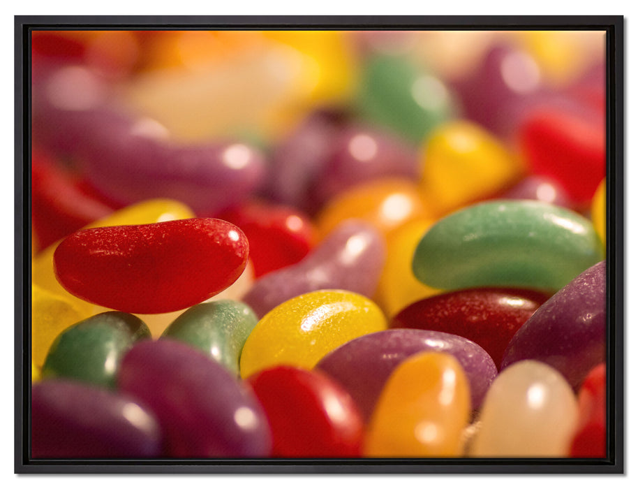 bunte Süßigkeiten auf Leinwandbild gerahmt Größe 80x60