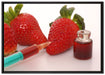 Erdbeeren mit Lebensmittelfarbe auf Leinwandbild gerahmt Größe 100x70
