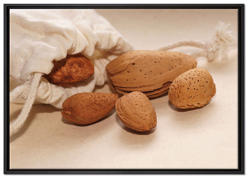 köstliche Nüsse auf Leinwandbild gerahmt Größe 100x70