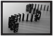 lange Dominokette auf Leinwandbild gerahmt Größe 60x40