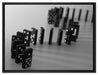 lange Dominokette auf Leinwandbild gerahmt Größe 80x60