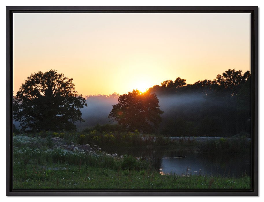 britische Landschaft auf Leinwandbild gerahmt Größe 80x60