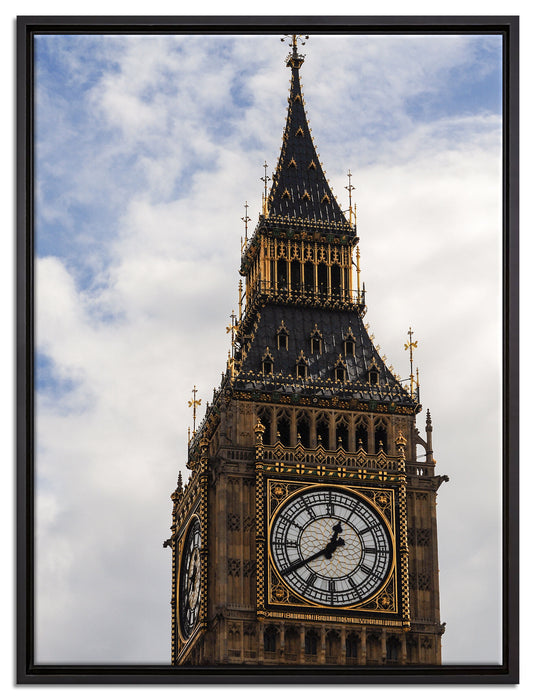 Spitze des Elizabeth Tower auf Leinwandbild gerahmt Größe 80x60