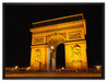 Dark Triumphbogen bei Nacht auf Leinwandbild gerahmt Größe 80x60