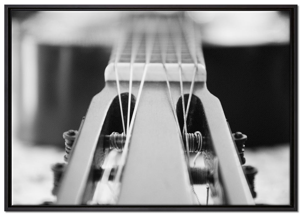 Gitarrensaiten Wirbel auf Leinwandbild gerahmt Größe 100x70
