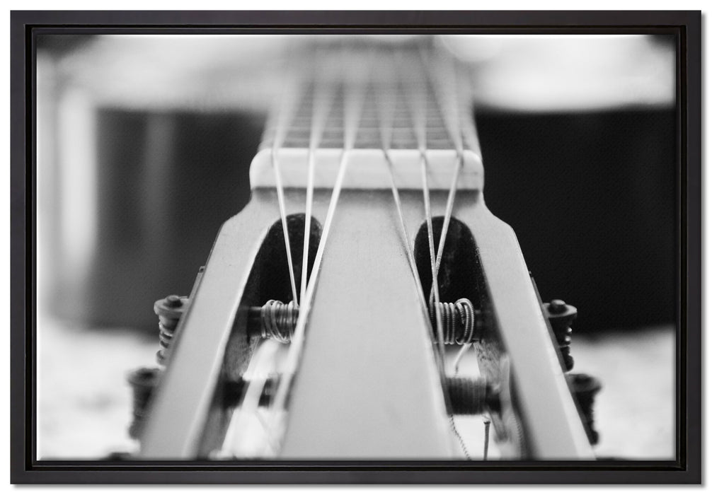 Gitarrensaiten Wirbel auf Leinwandbild gerahmt Größe 60x40
