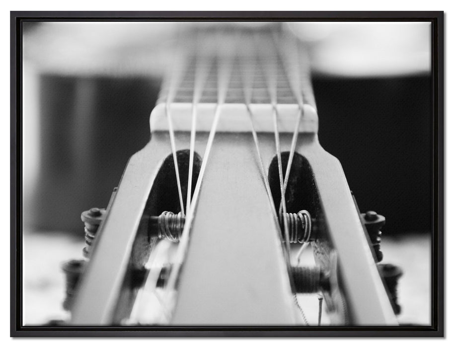 Gitarrensaiten Wirbel auf Leinwandbild gerahmt Größe 80x60