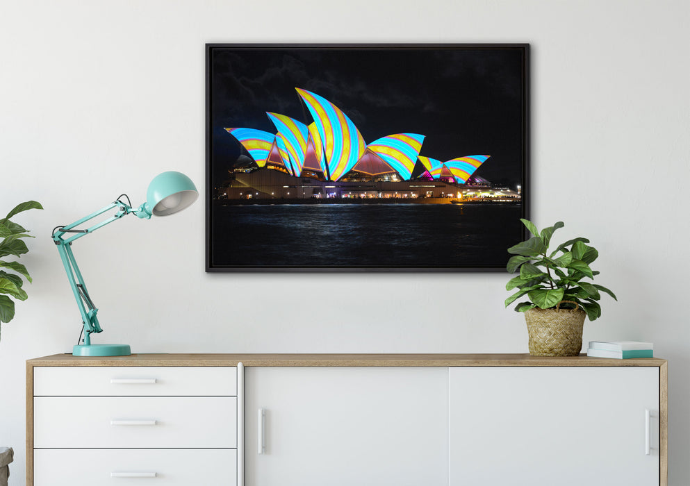 Sydney Opera House auf Leinwandbild gerahmt verschiedene Größen im Wohnzimmer