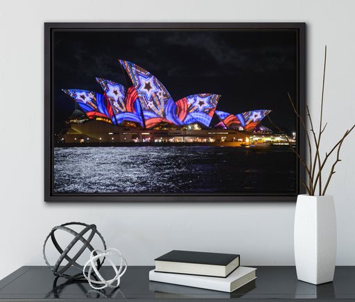 Sydney Opera House auf Leinwandbild gerahmt mit Kirschblüten
