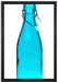 blaue Glasflasche auf Leinwandbild gerahmt Größe 60x40