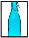 blaue Glasflasche auf Leinwandbild gerahmt Größe 80x60