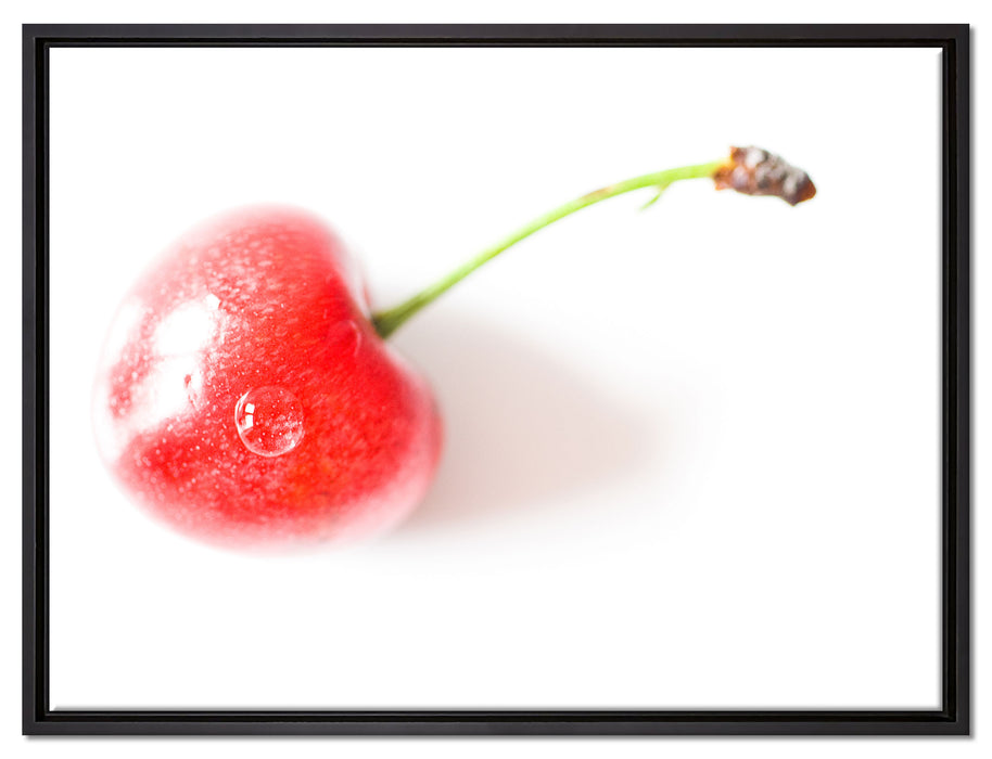 kleine Kirsche auf Leinwandbild gerahmt Größe 80x60