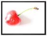 kleine Kirsche auf Leinwandbild gerahmt Größe 80x60