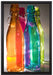 bunte Glasflaschen auf Leinwandbild gerahmt Größe 60x40