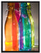 bunte Glasflaschen auf Leinwandbild gerahmt Größe 80x60