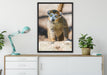 kleiner Sifaka auf Leinwandbild gerahmt verschiedene Größen im Wohnzimmer