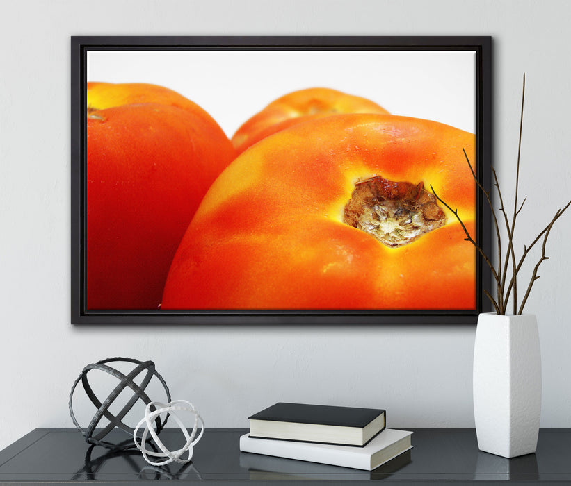köstliche Aprikosen auf Leinwandbild gerahmt mit Kirschblüten
