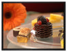 appetitliche Desserts auf Leinwandbild gerahmt Größe 80x60