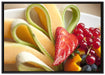 bunte Obstschale auf Leinwandbild gerahmt Größe 100x70
