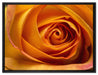 Anmutige gelbe geschlossene Rose auf Leinwandbild gerahmt Größe 80x60