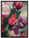 Wunderbarer Tulpenstrauß auf Leinwandbild gerahmt Größe 80x60