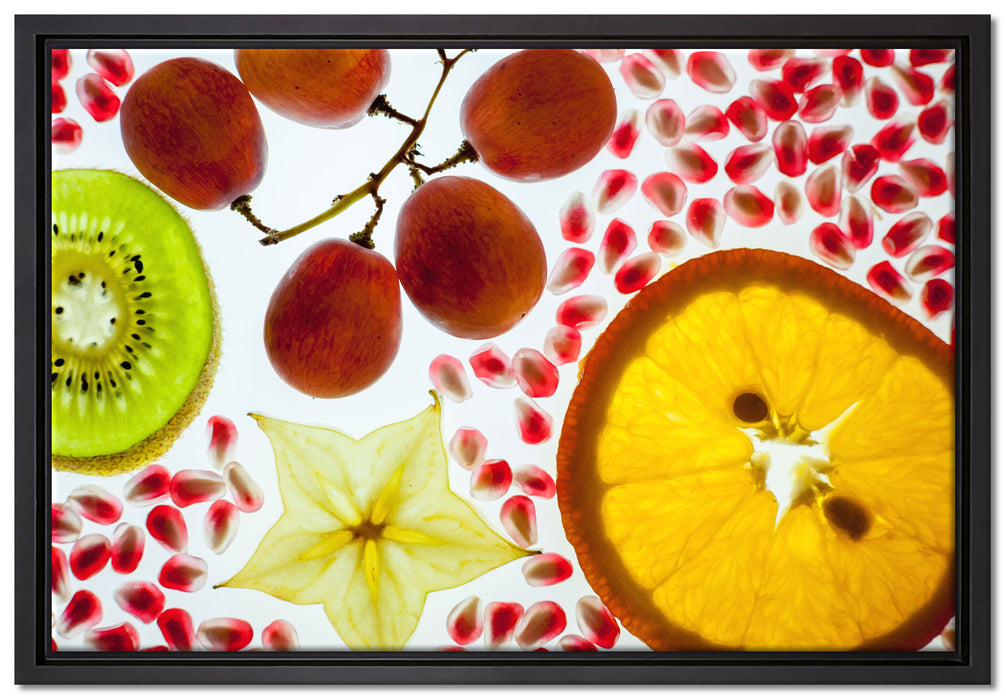 Früchtetraum mit Sternenfrucht auf Leinwandbild gerahmt Größe 60x40