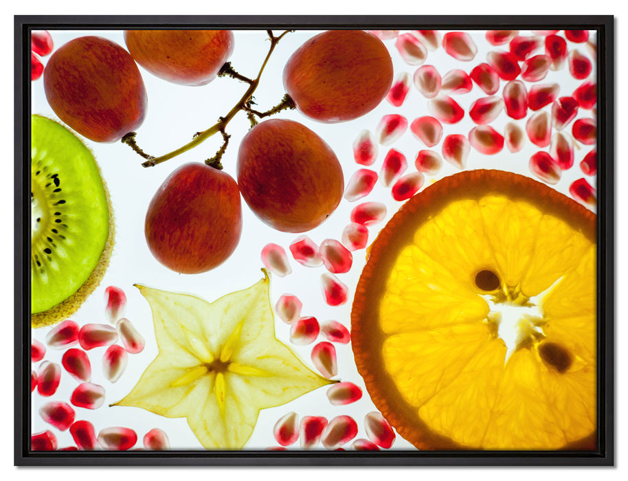 Früchtetraum mit Sternenfrucht auf Leinwandbild gerahmt Größe 80x60