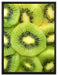 Grüne Kiwis Obstsalat auf Leinwandbild gerahmt Größe 80x60
