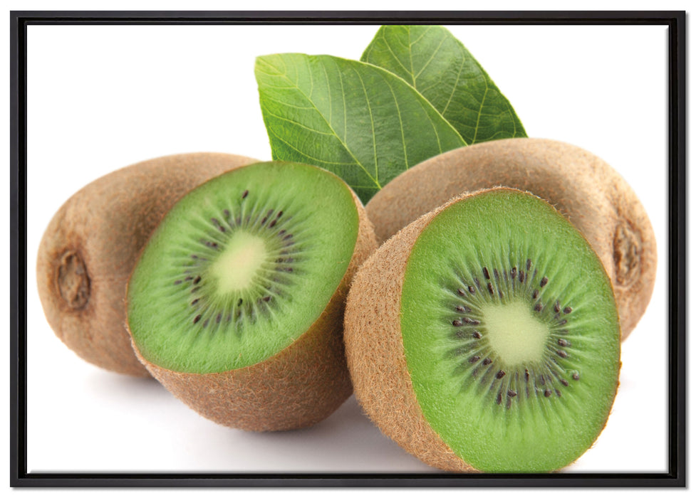 Leckere Kiwis auf Leinwandbild gerahmt Größe 100x70
