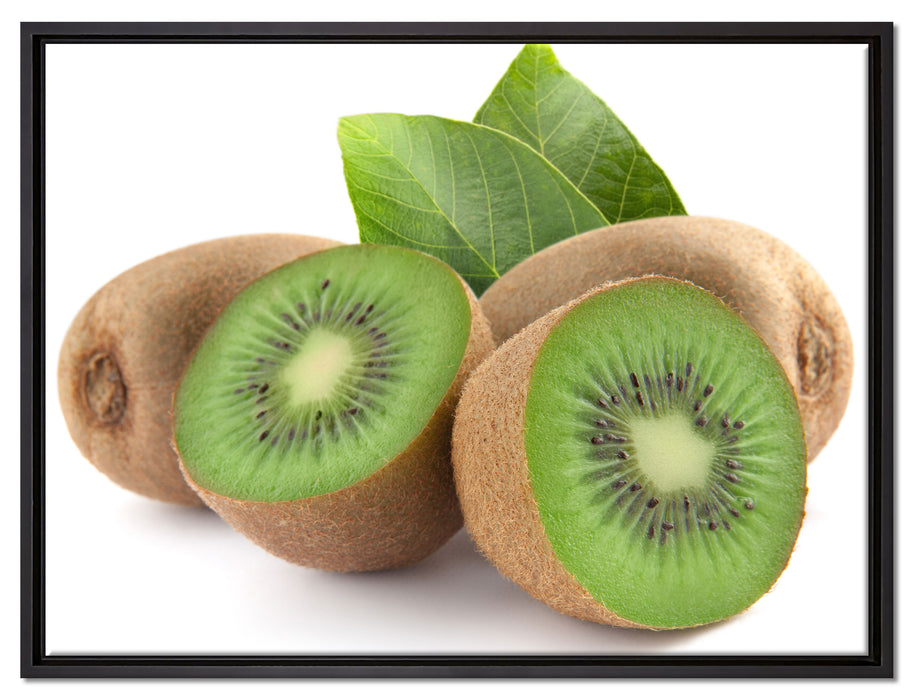 Leckere Kiwis auf Leinwandbild gerahmt Größe 80x60