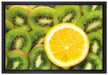 Orange verirrt in Kiwi Scheiben auf Leinwandbild gerahmt Größe 60x40