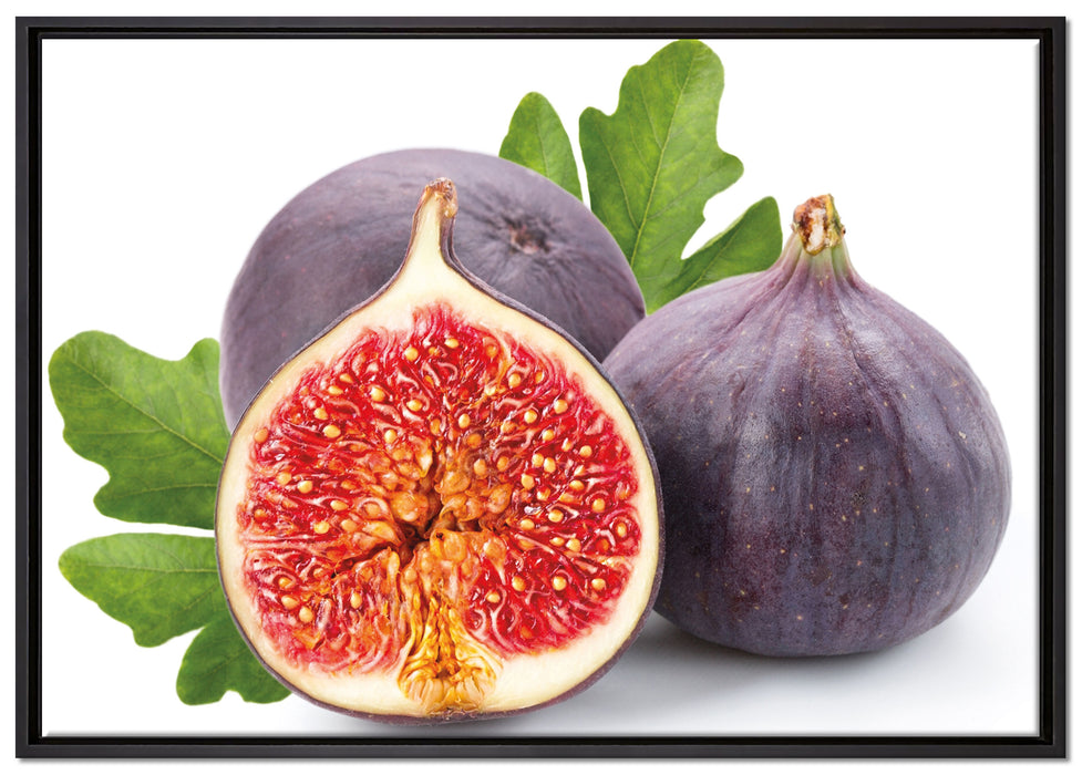 aufgeschnittene Feige auf Leinwandbild gerahmt Größe 100x70