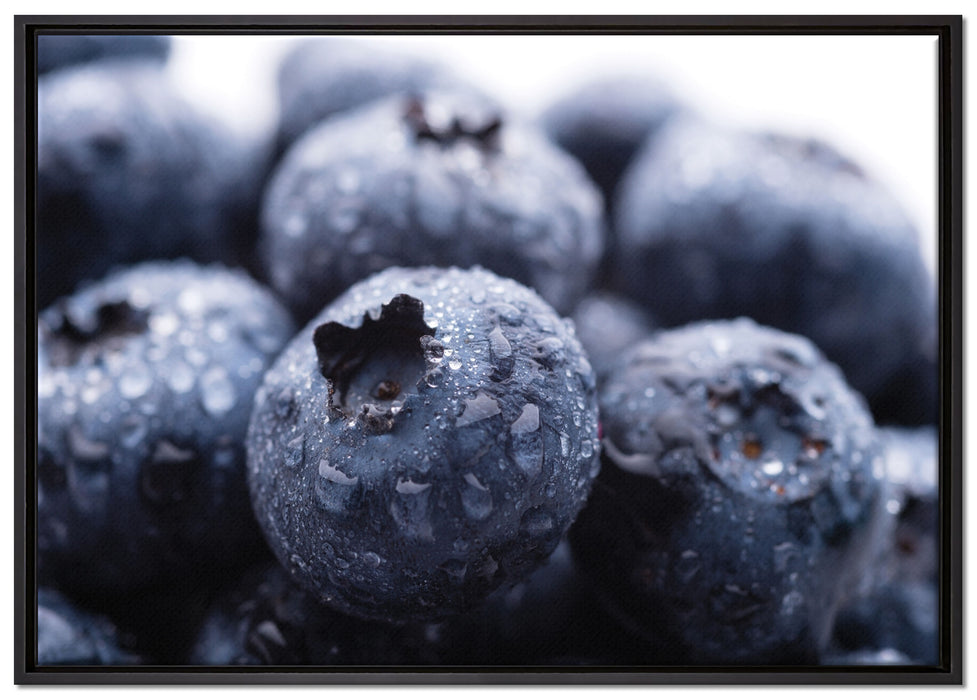 fruchtige Heidelbeeren auf Leinwandbild gerahmt Größe 100x70