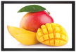 Zuckersüße aufgeschnittene Mango auf Leinwandbild gerahmt Größe 60x40