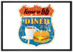 Altes Route 66 Schild Diner auf Leinwandbild gerahmt Größe 100x70