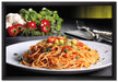 Leckere Spaghetti Italia auf Leinwandbild gerahmt Größe 60x40