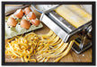 Nudelmaschine Pasta Italia auf Leinwandbild gerahmt Größe 60x40