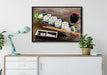 Delikate Inside Out Sushi Rollen auf Leinwandbild gerahmt verschiedene Größen im Wohnzimmer