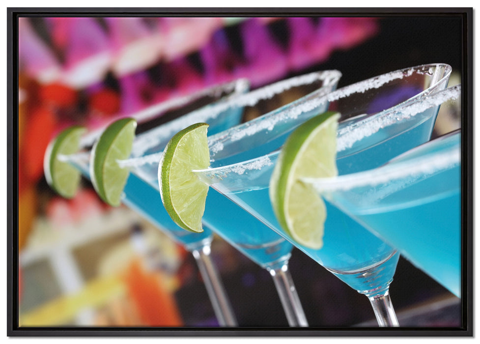 Schwimming Pool Cocktails auf Leinwandbild gerahmt Größe 100x70
