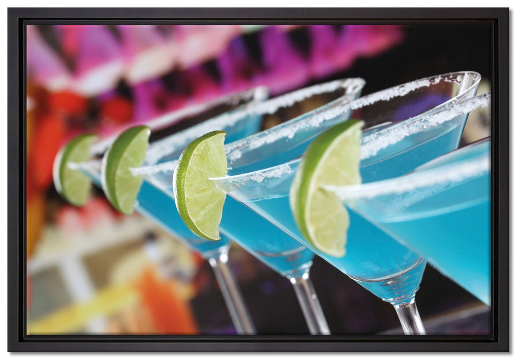 Schwimming Pool Cocktails auf Leinwandbild gerahmt Größe 60x40